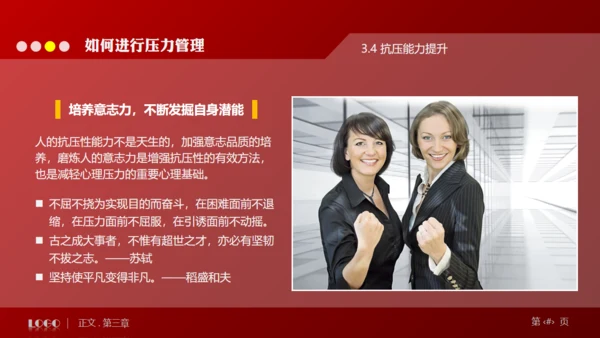 缓解压力培训管理通用PPT模板