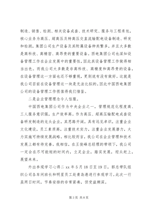 外出参观学习心得.docx