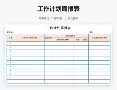 工作计划周报表