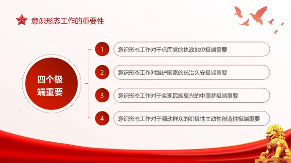 红色简约意识形态专题党课PPT