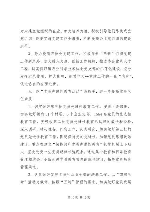 乡镇年度组织工作总结和工作思路.docx