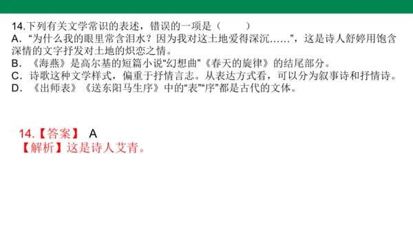 九年级语文上册 课内文学常识 期末复习课件(共31张PPT)