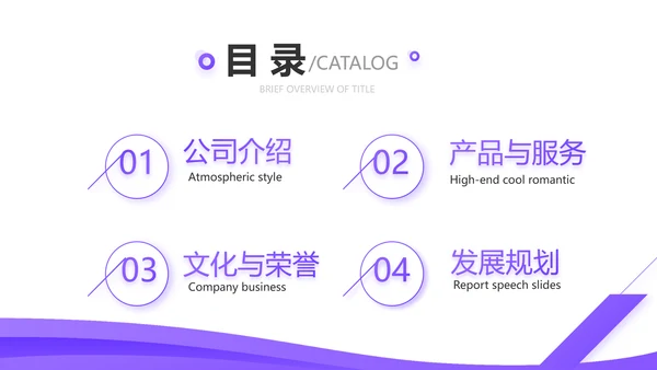 紫色大气企业公司宣传简介动态PPT