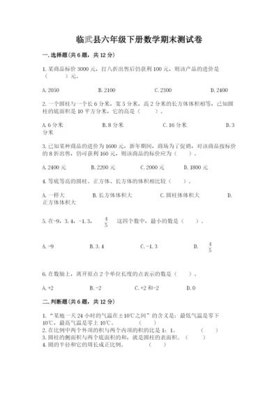 临武县六年级下册数学期末测试卷及完整答案1套.docx
