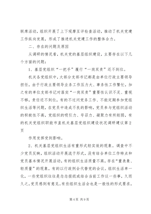 市直机关基层党组织建设状况调研建议 (4).docx