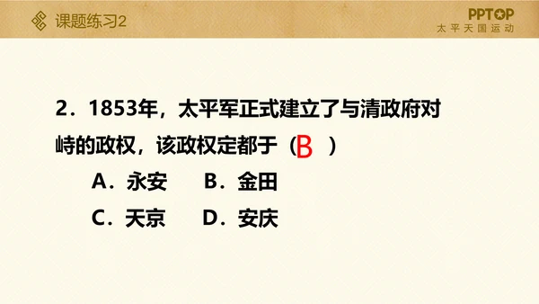 太平天国历史活动课件PPT模板