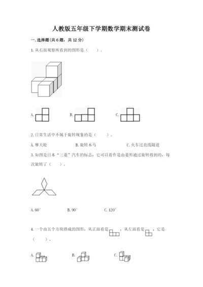 人教版五年级下学期数学期末测试卷精品【历年真题】.docx