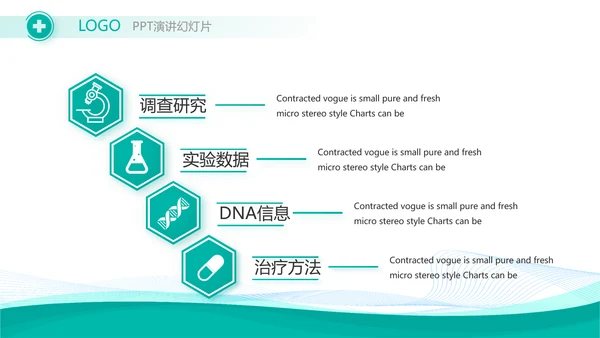 蓝色生物医药公司商业计划书动态PPT模板