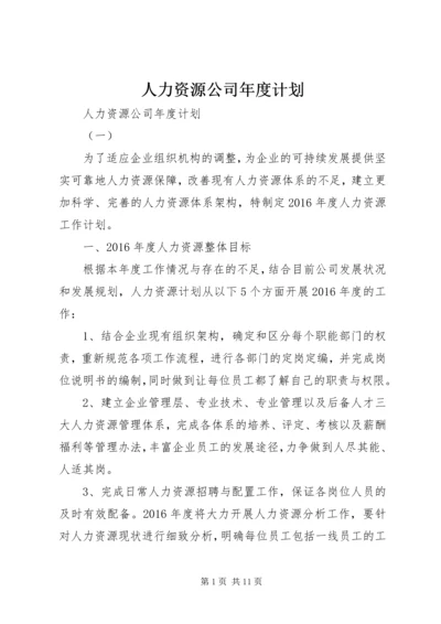 人力资源公司年度计划.docx