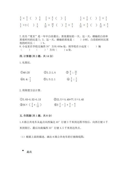 六年级上册数学期末测试卷附完整答案（考点梳理）.docx