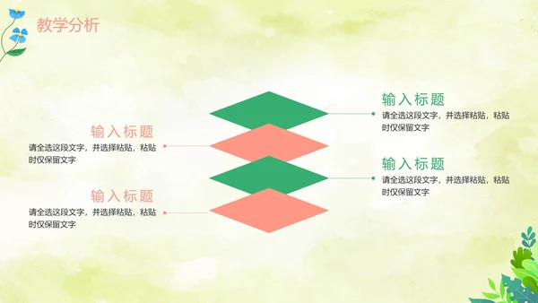 绿色水彩清新教师教学说课PPT模板
