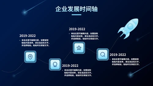 科技风企业发展时间轴PPT模板