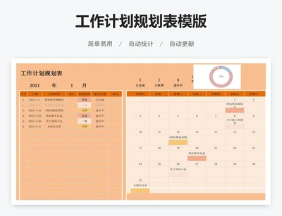 工作计划规划表模版