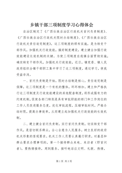 乡镇干部三项制度学习心得体会.docx