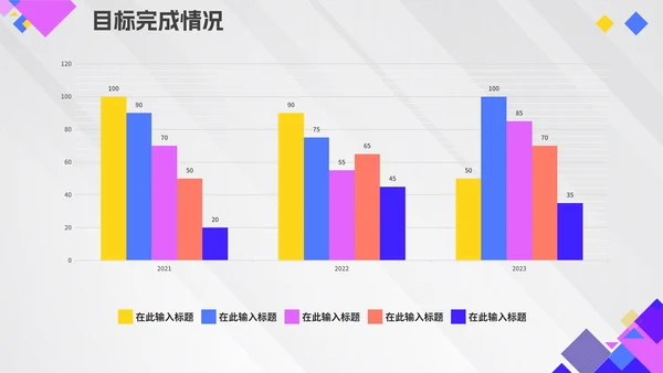 几何拼色活泼紫色公司周例会汇报PPT模板