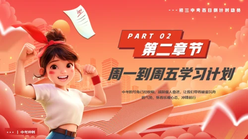 中考最后100天逆袭奇迹通用PPT模板