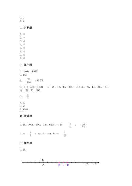 冀教版六年级下册数学 期末检测卷及完整答案【易错题】.docx