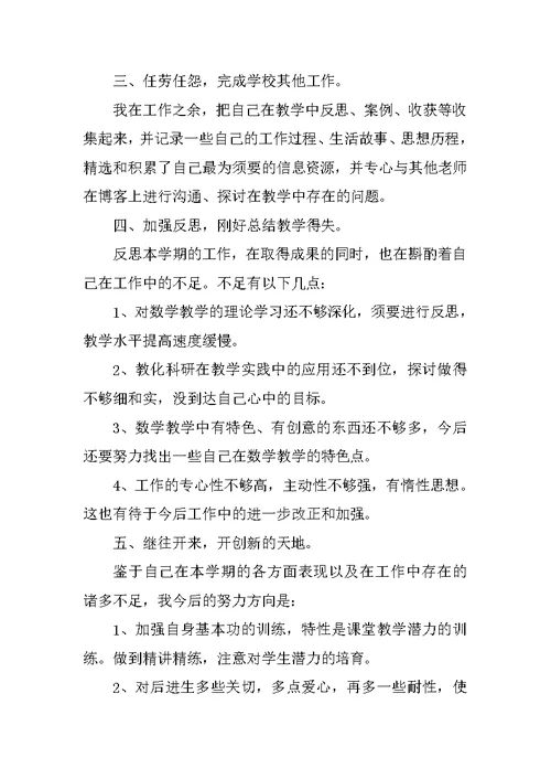 大学高校教师个人的工作总结