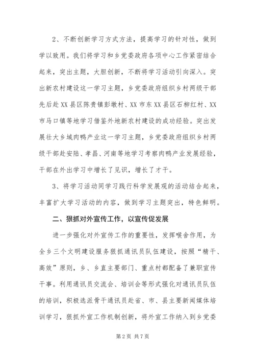 乡镇文化建设宣传思想年底报告.docx