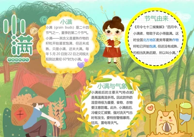 小满传统节气Word小报