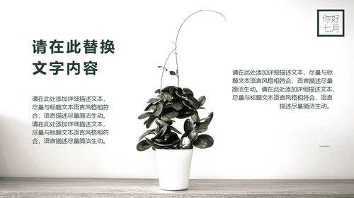 你好七月热带风情海岛三亚湾通用PPT模板