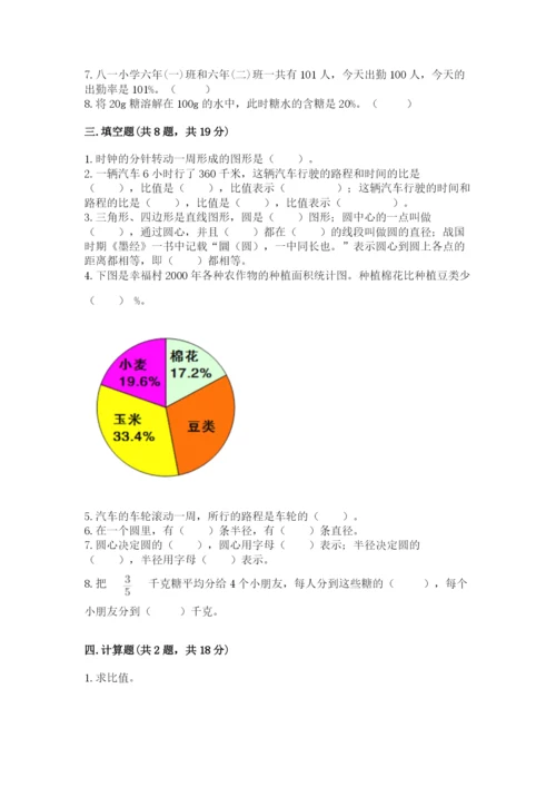 人教版六年级上册数学期末测试卷【夺分金卷】.docx