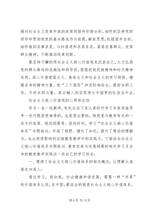 社会主义核心价值观的心得体会多篇.docx