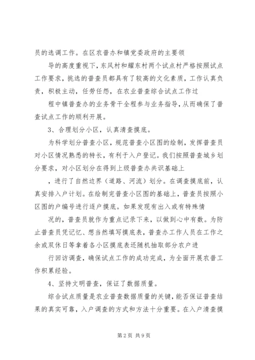 乡镇第二次农业普查综合试点工作总结.docx