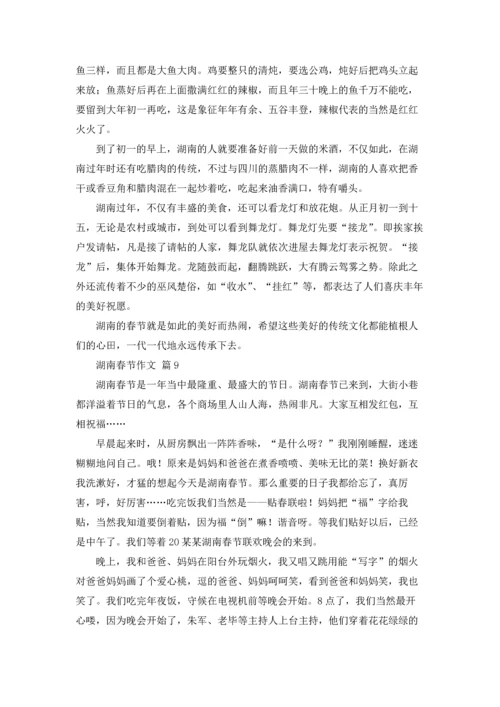 湖南春节作文锦集九篇.docx