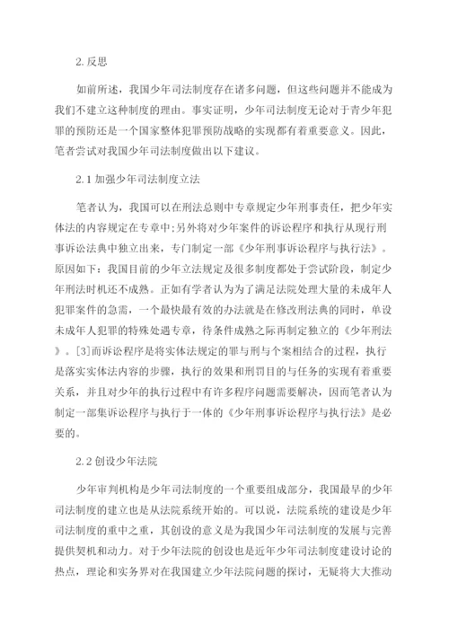 对我国少年司法制度的反思论文.docx