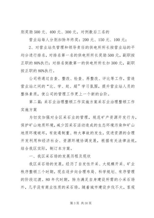 营业站日常工作治理整顿实施方案。.docx