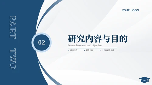 蓝色学院学术风文献汇报答辩PPT模板