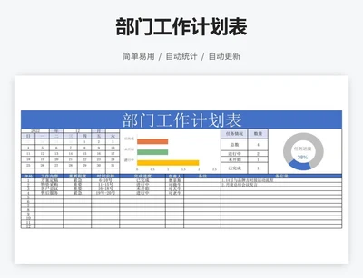 部门工作计划表