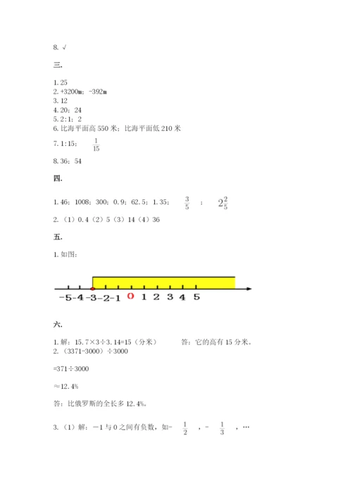 小学六年级升初中模拟试卷附答案【考试直接用】.docx