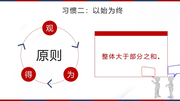 红色微立体高效能人士的7个习惯带内容模板