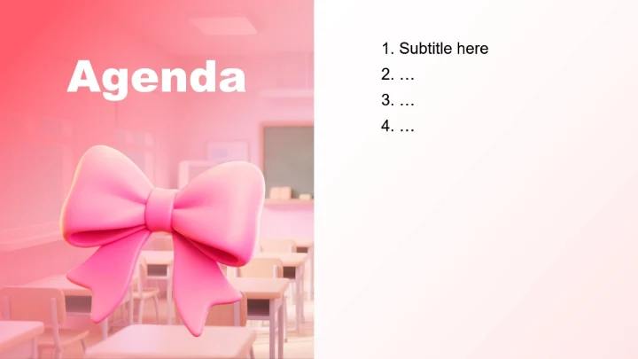 粉色3D小清新风班委竞选演讲PPT主题模板