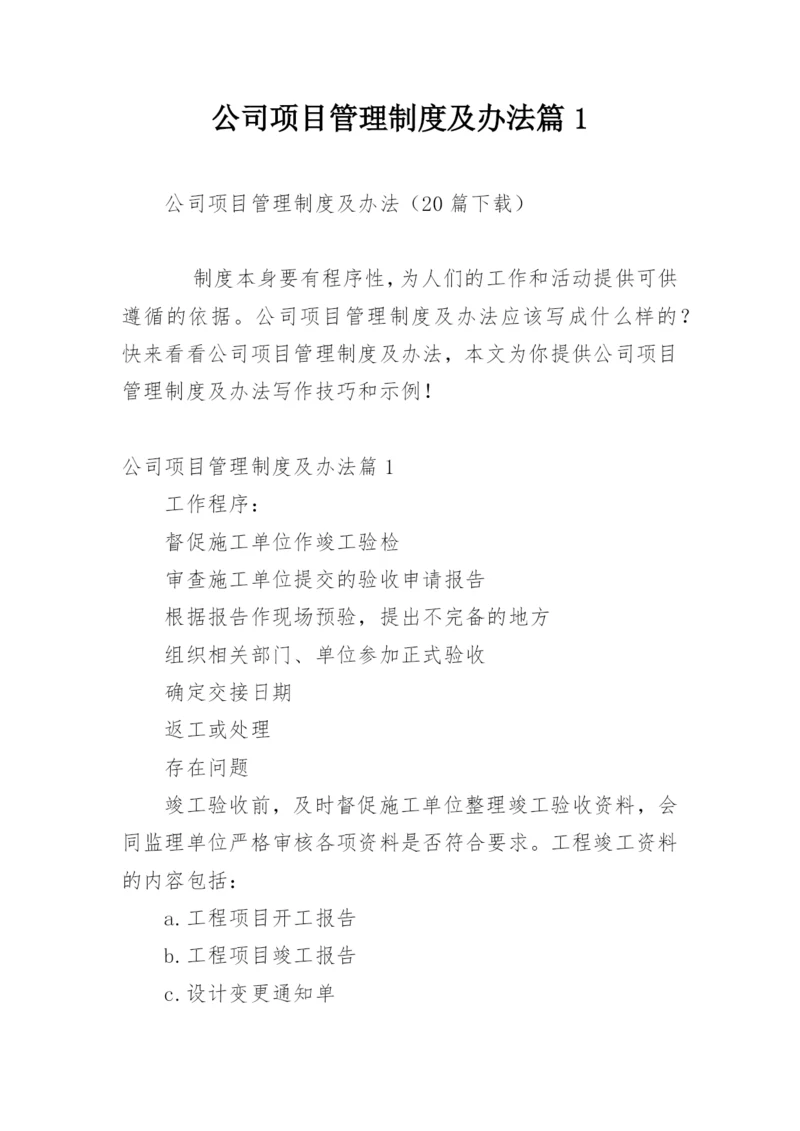 公司项目管理制度及办法篇1.docx