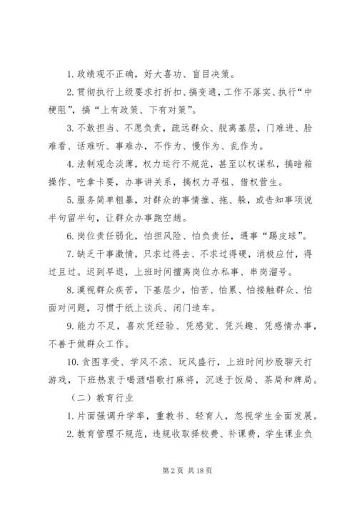 专题组织生活会和民主评议党员会党员问题清单(参考).docx