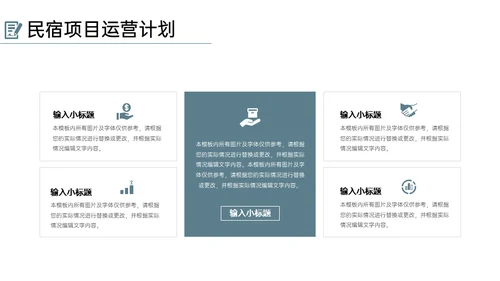 民宿家居项目创业融资计划书通用PPT模板