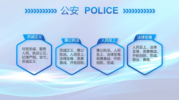 蓝色大气公安警察年终工作总结PPT