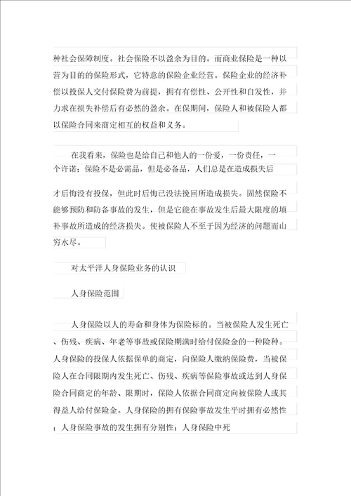 保险公司实习报告新编