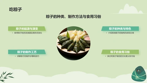 绿色插画风端午节PPT模板