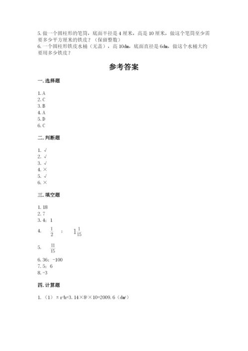 北师大版六年级下册数学期末测试卷【有一套】.docx