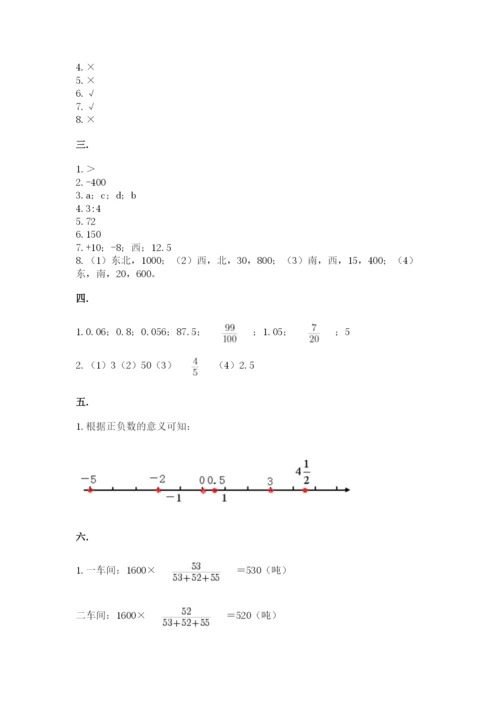 西师大版数学小升初模拟试卷附参考答案【综合题】.docx