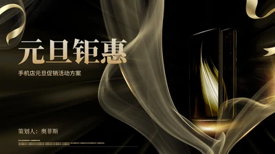 黑色纹理风质感简约活动促销策划方案PPT模板