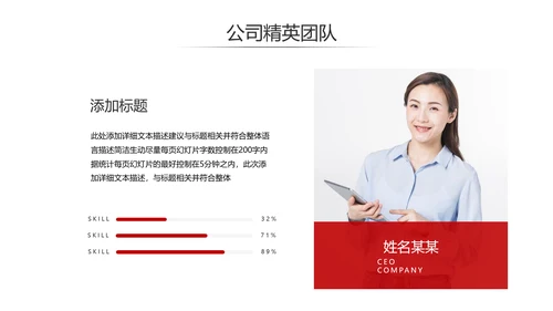 欧美风红色企业宣传公司简介商务PPT模板