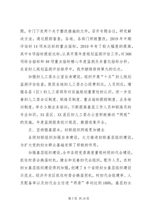 在市妇联会议上的工作报告.docx