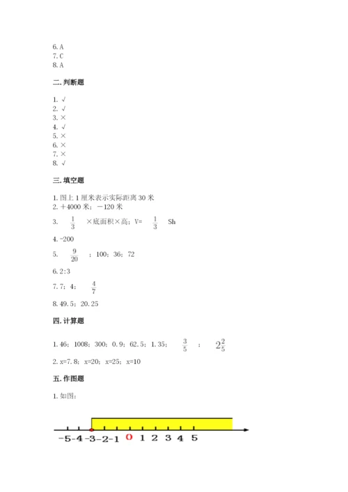 小学六年级下册数学期末卷附参考答案【满分必刷】.docx