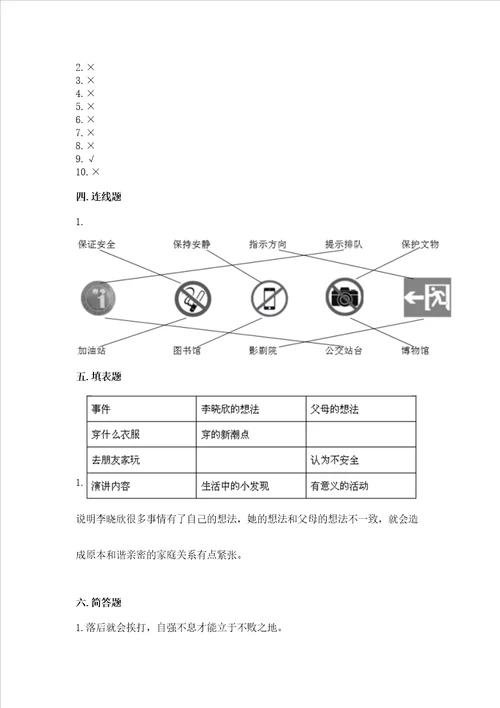 部编版五年级下册道德与法治 期末测试卷附参考答案名师推荐