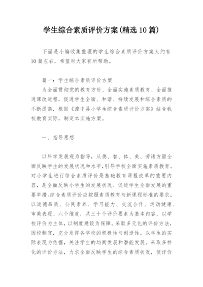学生综合素质评价方案(精选10篇).docx